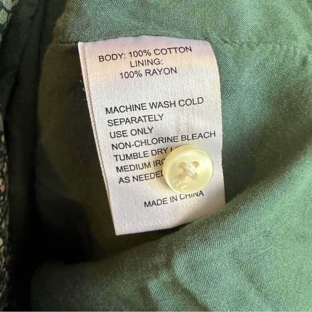 Trovata Birds Of Paradis Nia Short Tiered Dress Moss Ditsy Floral Green Medium - Picture 8 of 11